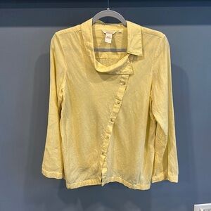 Sundance 100% Linen Button Front Shirt Maize Medium